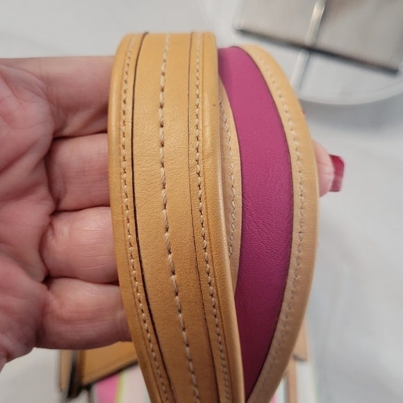 Coach Hamptons Multi Colored Striped Bag with Matching Wristlet EUC - Picture 5 of 17